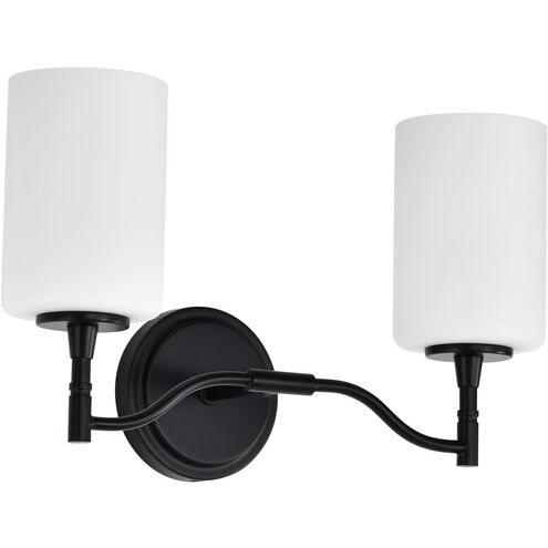 Liam 16 inch Matte Black Vanity Wall Light