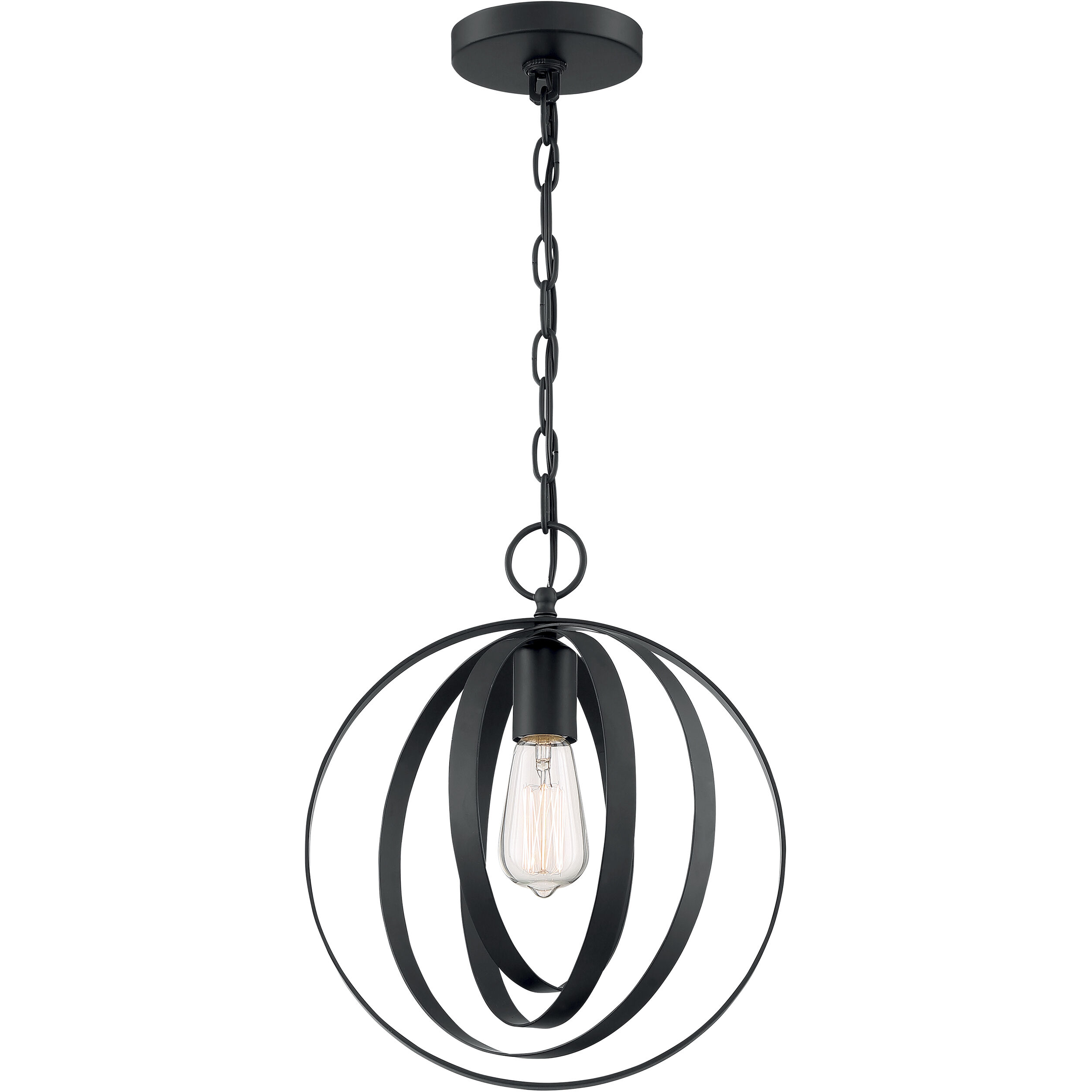 Pendleton 1 Light 12 inch Matte Black Pendant Ceiling Light