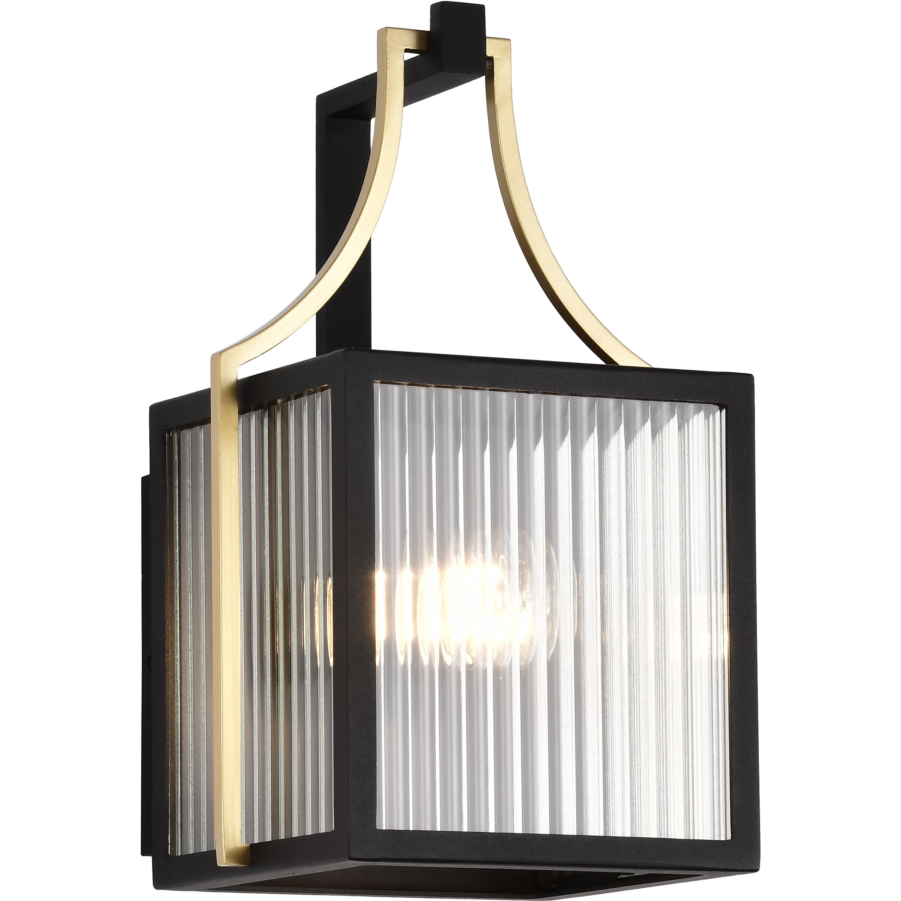 Holden 11.13 inch Black and Gold Outdoor Wall Light