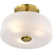 Lune 16 inch Vintage Brass Semi Flush Mount Ceiling Light