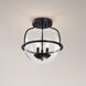 Amado 3 Light 14 inch Matte Black Semi Flush Mount Ceiling Light