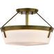 Rowen 3 Light 14.63 inch Natural Brass Semi Flush Mount Ceiling Light