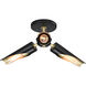 Marc 3 Light 16 inch Matte Black Semi Flush Mount Ceiling Light