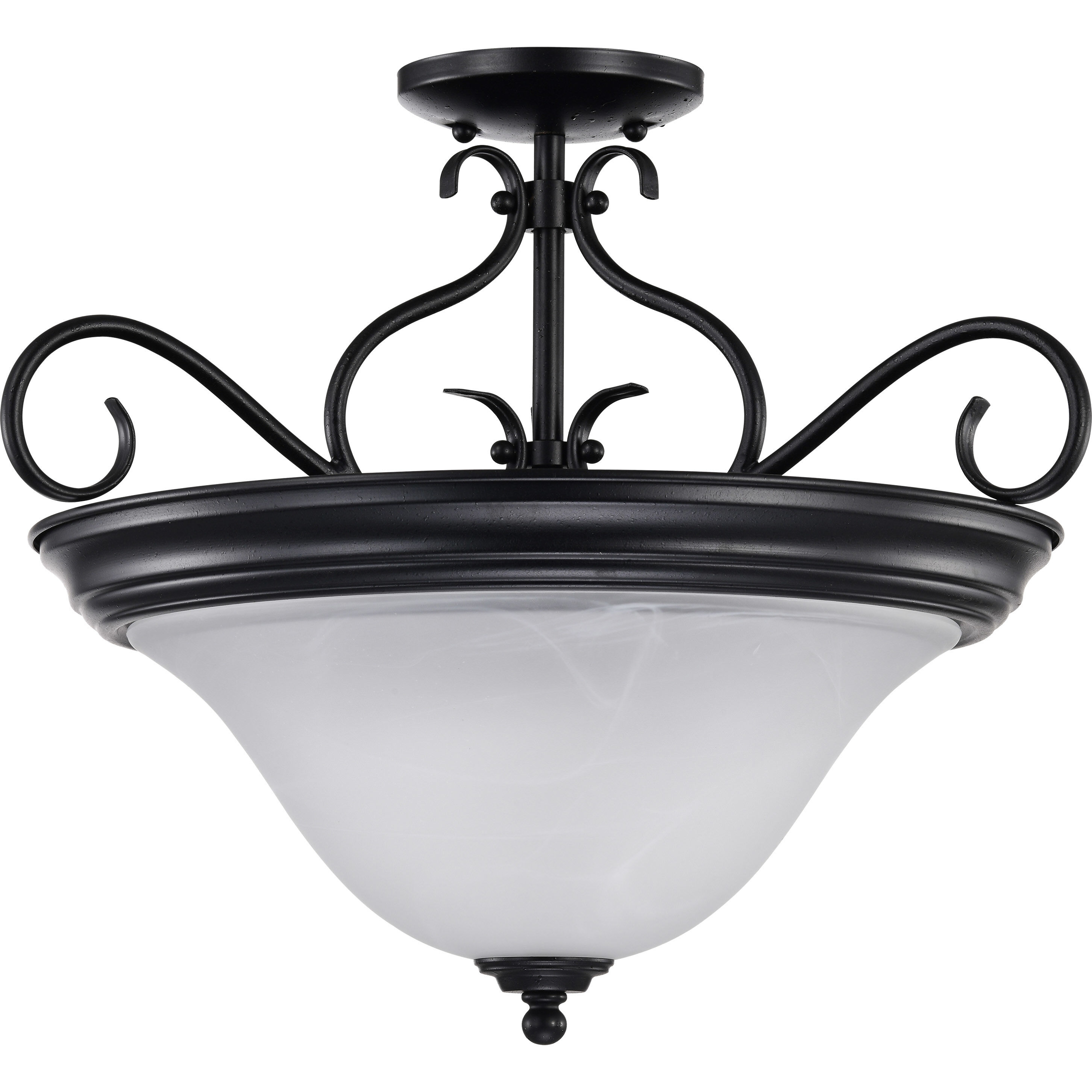 Castillo 3 Light 18.5 inch Textured Black Semi Flush Mount Ceiling Light