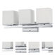 Bento 3 Light 22 inch Polished Chrome Vanity Light Wall Light