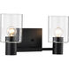Clarksville 2 Light 14 inch Matte Black Vanity Light Wall Light