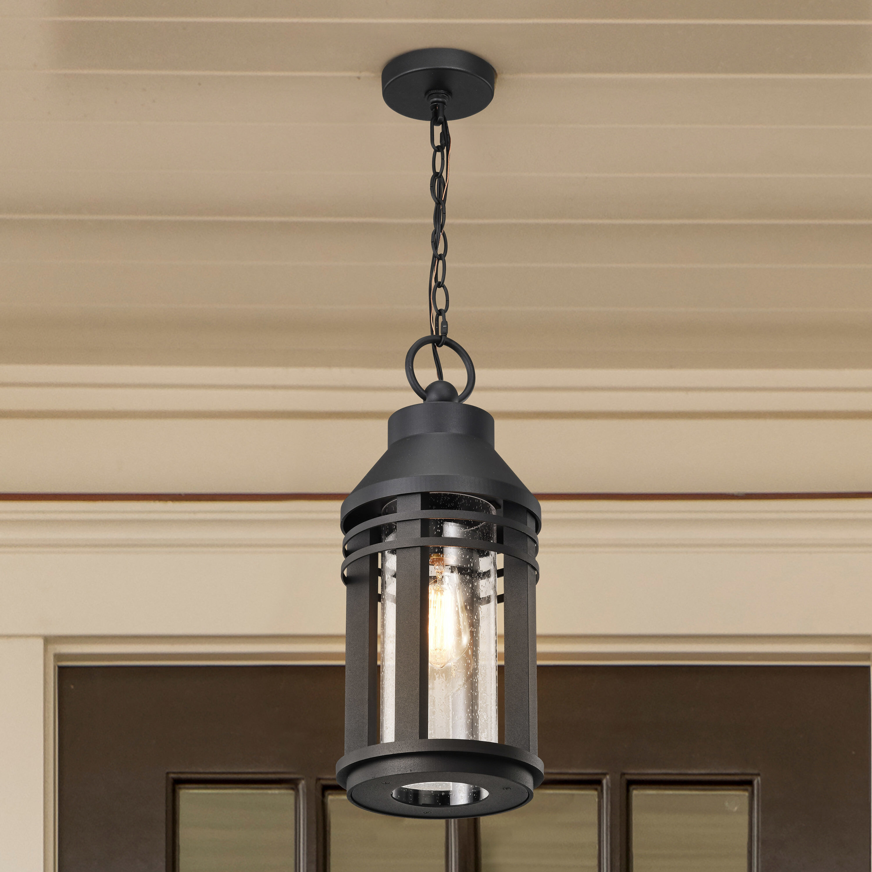 Wilton 1 Light 8.25 inch Matte Black Outdoor Hanging Light