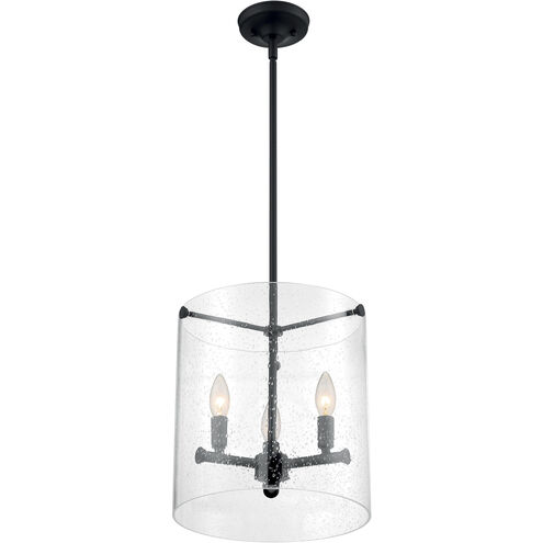 Bransel 3 Light 12 inch Matte Black Pendant Ceiling Light