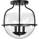 Amado 3 Light 14 inch Matte Black Semi Flush Mount Ceiling Light