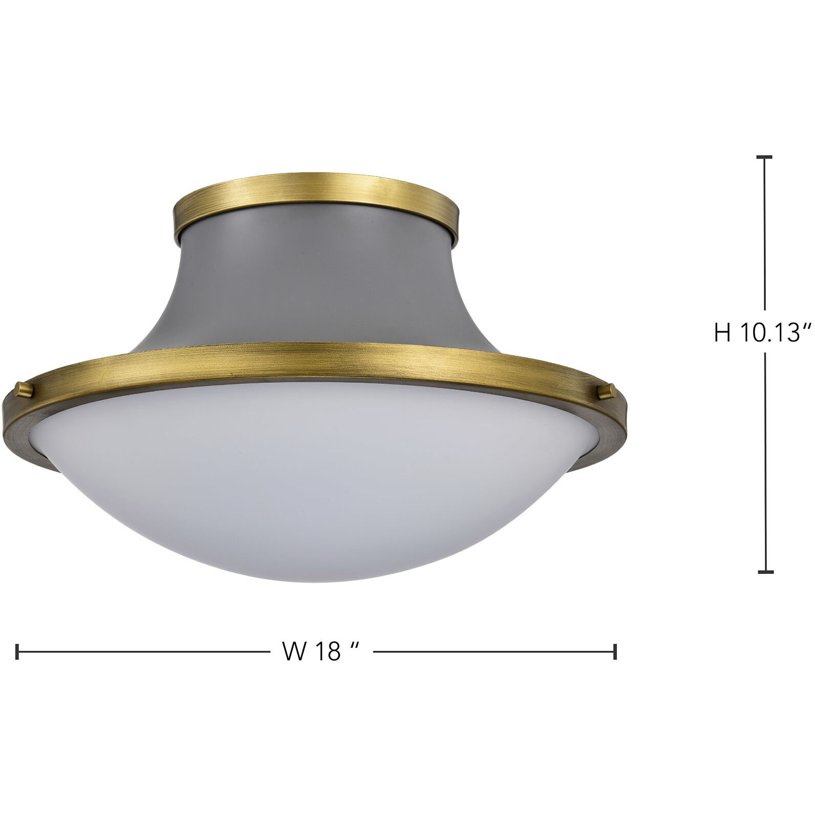 Lafayette 1 Light 18 inch Matte Gray Flush Mount Ceiling Light
