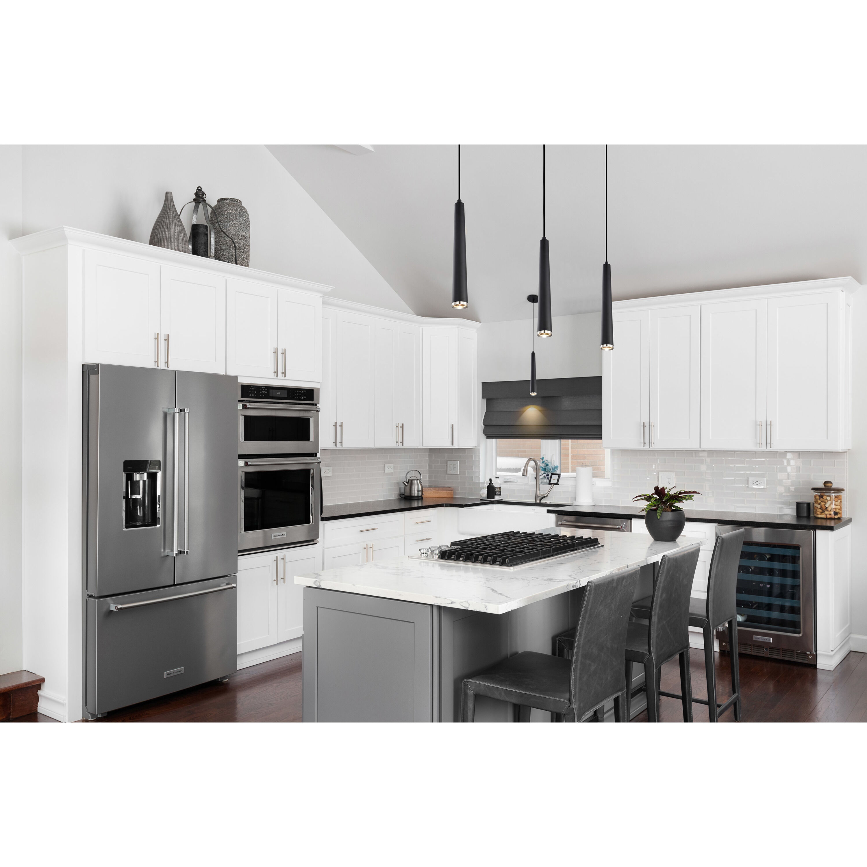 Melrose LED 2.4 inch Matte Black and Brushed Nickel Pendant Ceiling Light