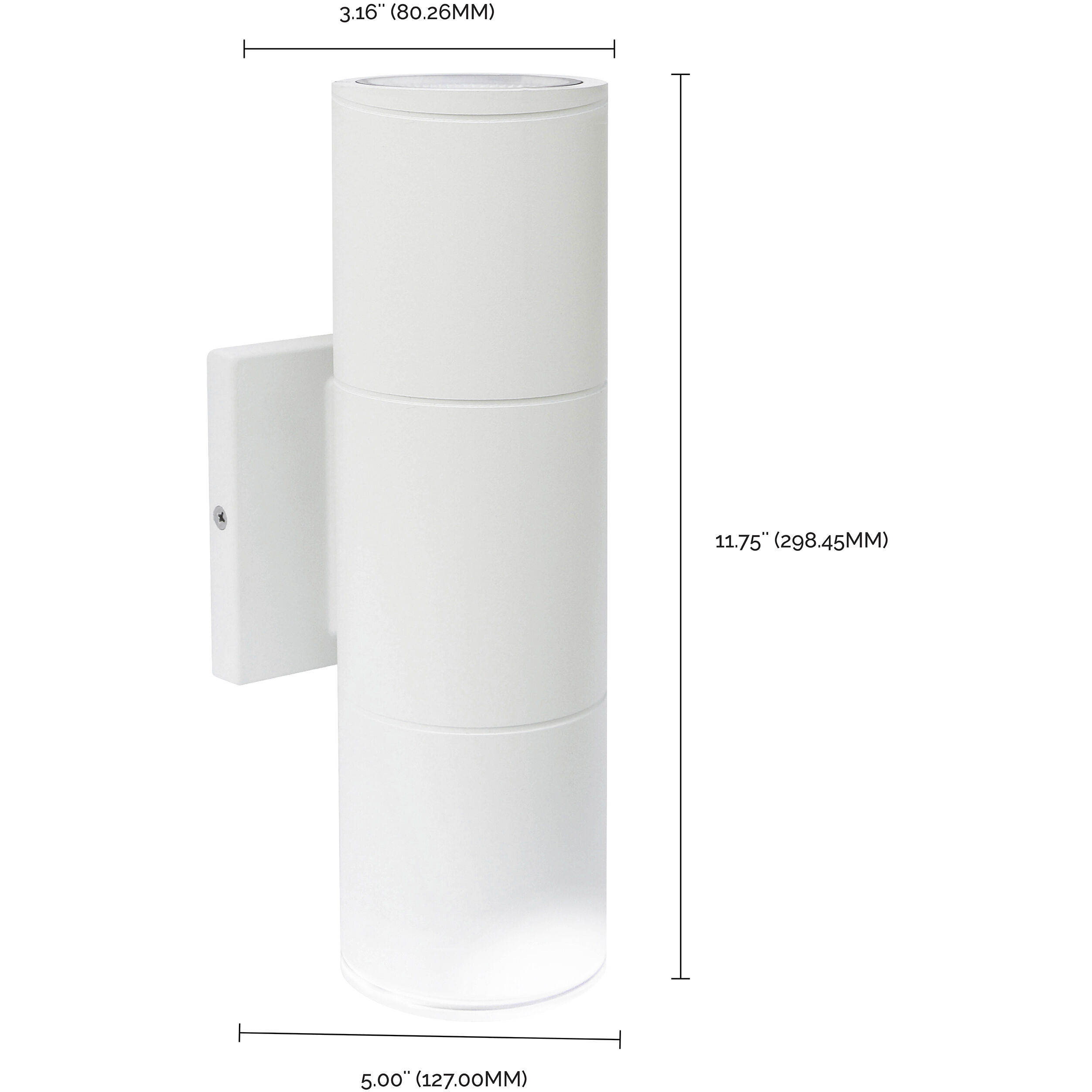 Brentwood LED 12 inch White Outdoor Wall Sconce, Large