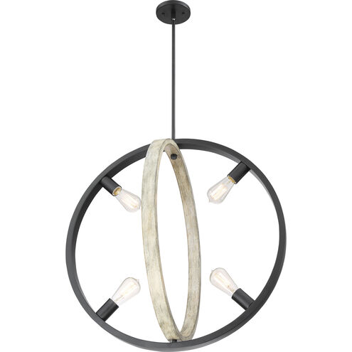 Augusta 4 Light 25 inch Black and Gray Wood Pendant Ceiling Light