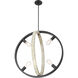 Augusta 4 Light 25 inch Black and Gray Wood Pendant Ceiling Light