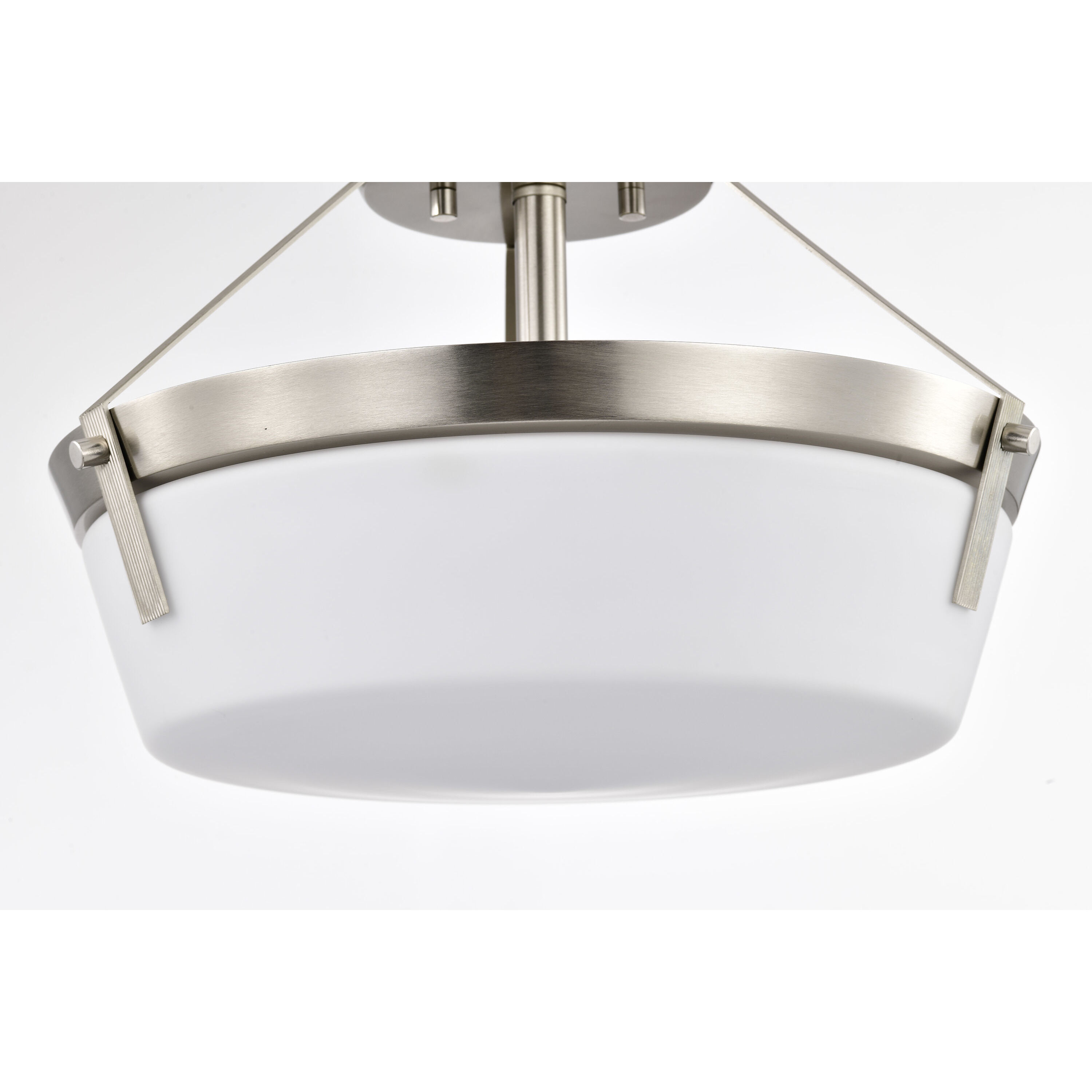 Rowen 3 Light 14.63 inch Brushed Nickel Semi Flush Mount Ceiling Light