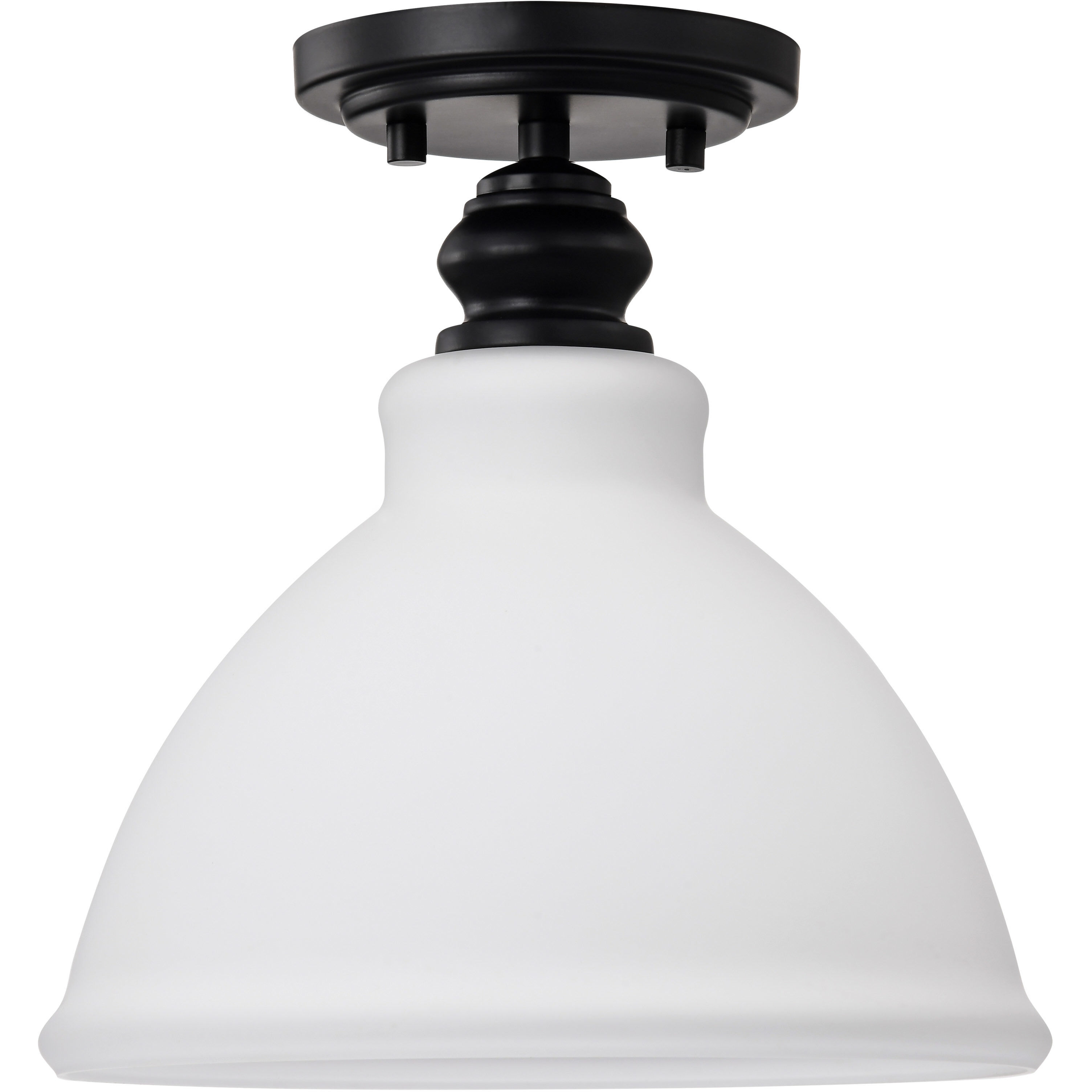 Russel 10 inch Matte Black Semi Flush Mount Ceiling Light
