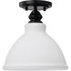 Russel 10 inch Matte Black Semi Flush Mount Ceiling Light