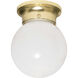 Brentwood 1 Light 6 inch Polished Brass Flush Mount Ceiling Light