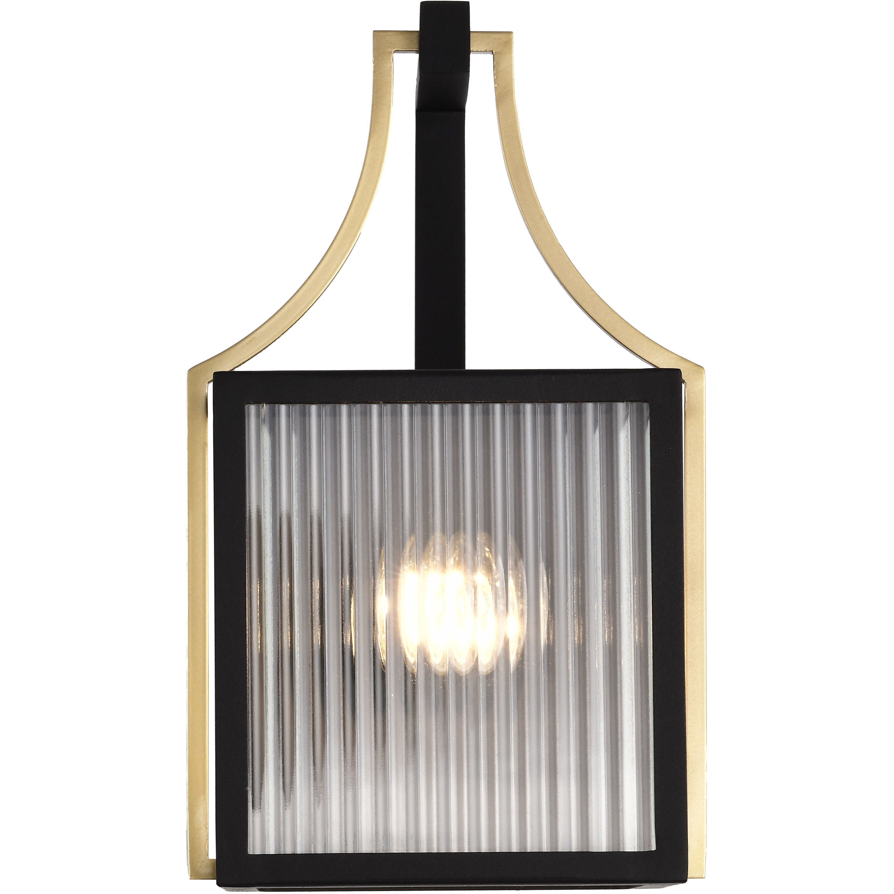 Holden 11.13 inch Black and Gold Outdoor Wall Light
