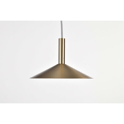 Corrine LED 9.88 inch Burnished Brass Pendant Ceiling Light