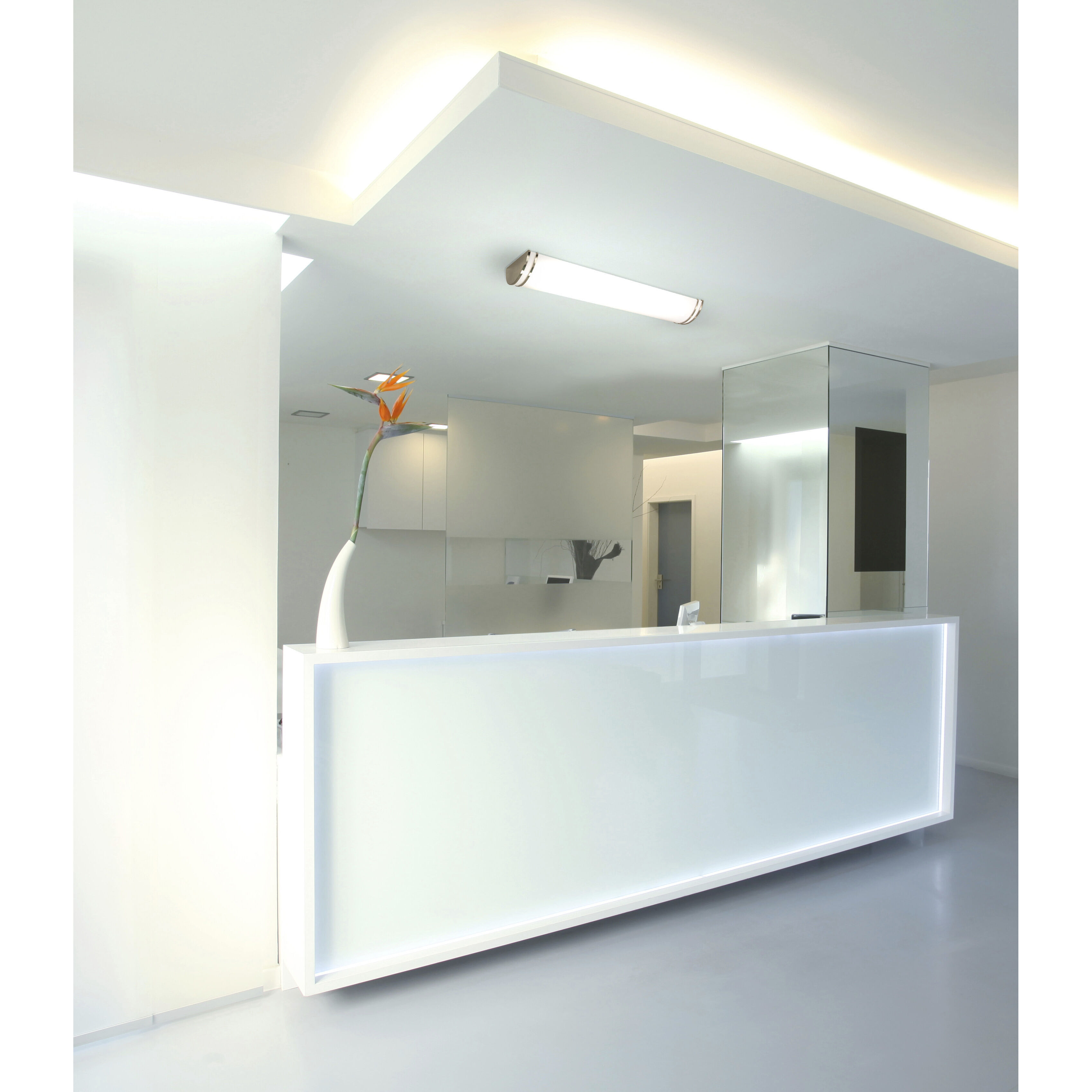 Glamour LED 12 inch Brushed Nickel Linear Flush Ceiling Light