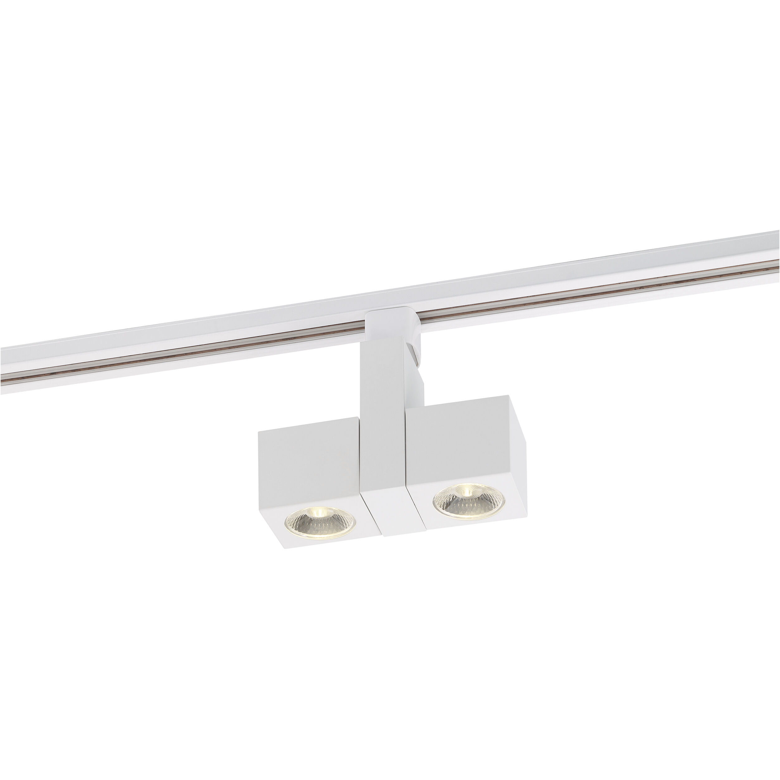 Dual Square 120 White Track Head Ceiling Light
