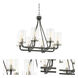 Sherwood 8 Light 25 inch Iron Black and Brushed Nickel Accents Chandelier Ceiling Light