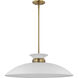 Perkins 1 Light 24 inch Matte White/Burnished Brass Pendant Ceiling Light