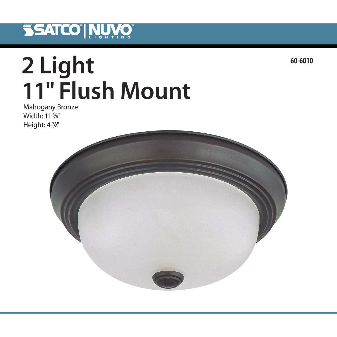 Brentwood 2 Light 11 inch Mahogany Bronze Flush Mount Ceiling Light