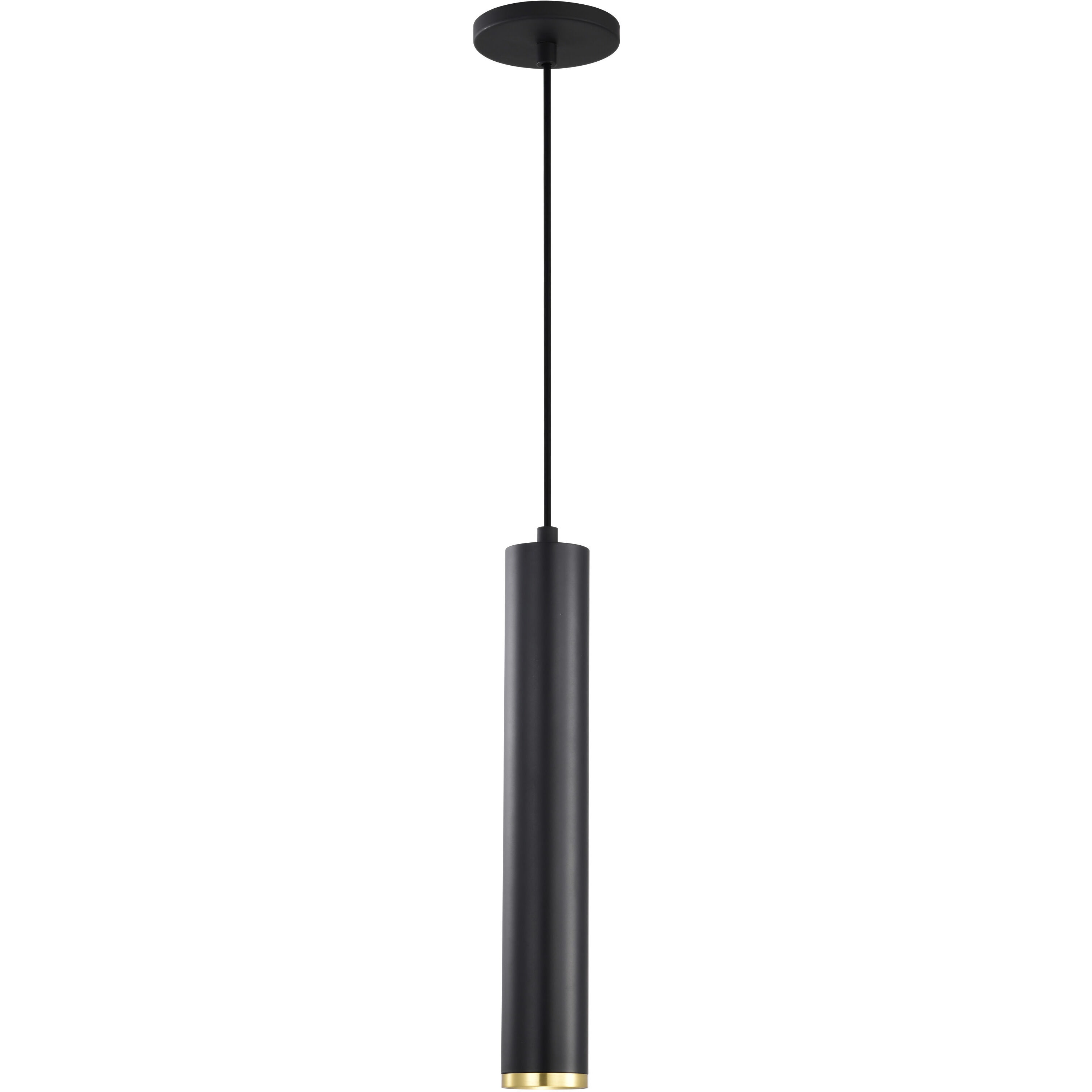 Century LED 2.56 inch Matte Black and Brushed Brass Pendant Ceiling Light