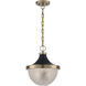 Faro 1 Light 13 inch Burnished Brass and Black Accents Pendant Ceiling Light