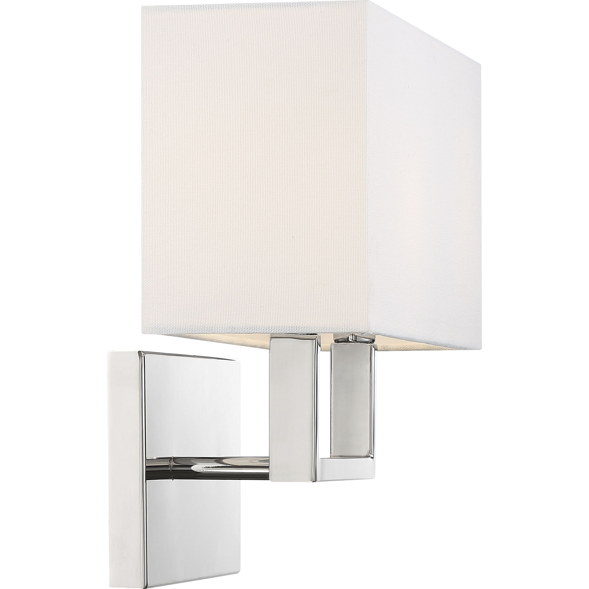 Tribeca 2 Light 14 inch Polished Nickel and White Fabric Vanity Light Wall Light