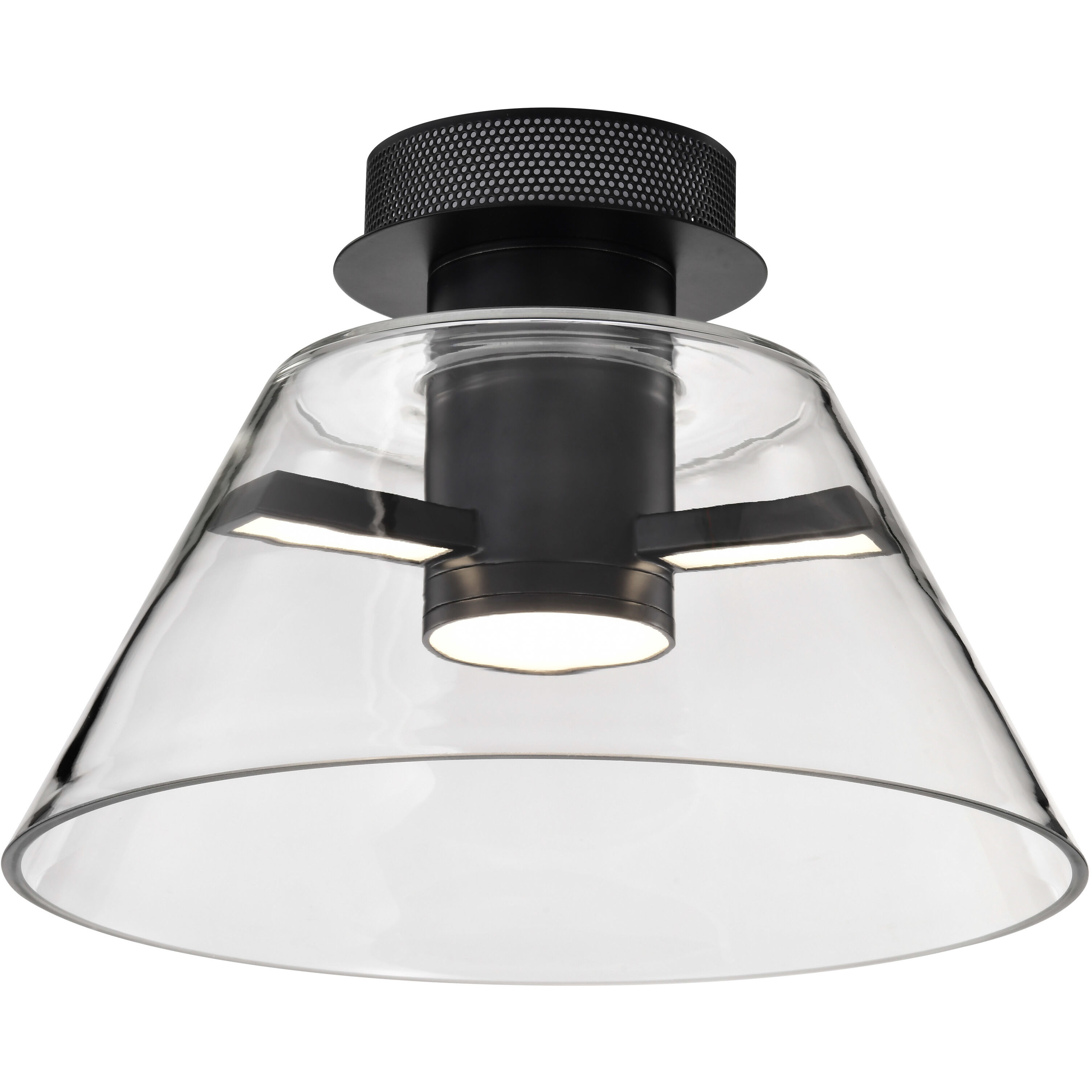 Edmond LED 13.63 inch Matte Black Semi Flush Mount Ceiling Light