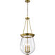 Boliver 3 Light 14.13 inch Vintage Brass Pendant Ceiling Light