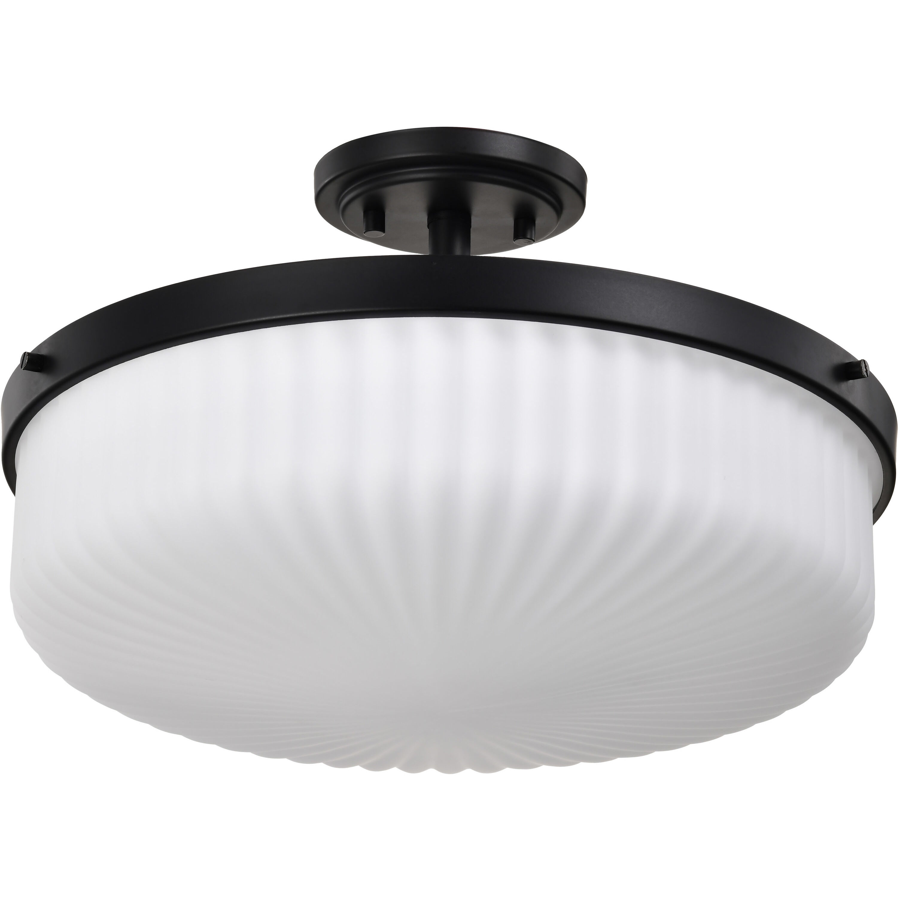 Solara 16.6 inch Matte Black Semi Flush Mount Ceiling Light
