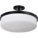 Solara 16.6 inch Matte Black Semi Flush Mount Ceiling Light