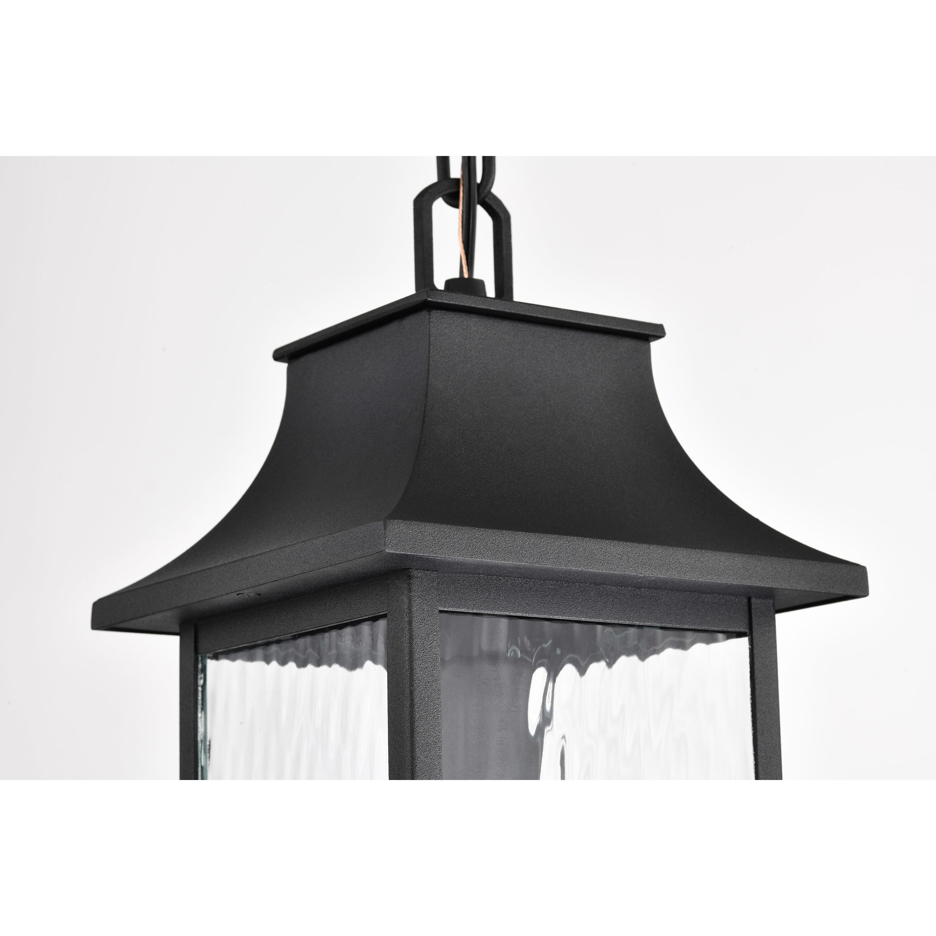 Austen 8 inch Matte Black Outdoor Hanging Lantern
