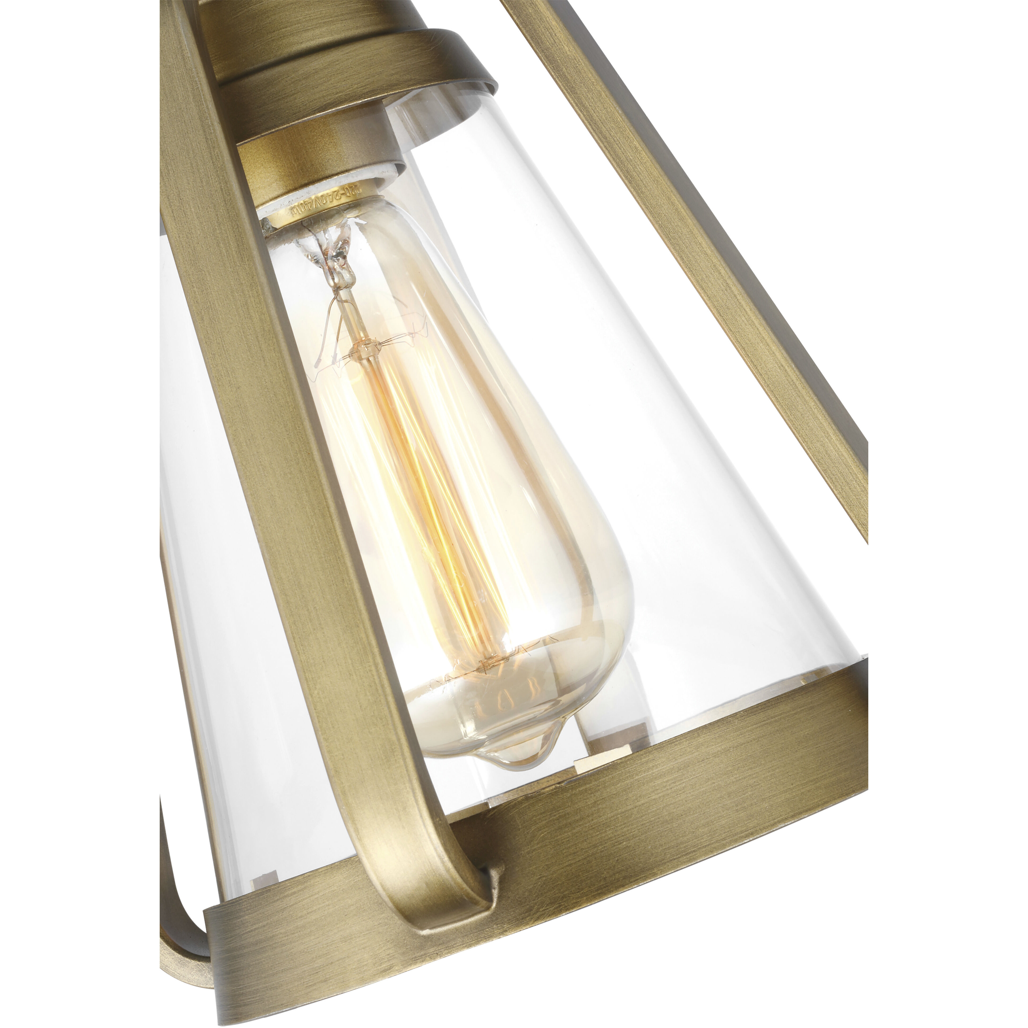 Everett 1 Light 7.13 inch Natural Brass Bathroom Vanity Lights Wall Light