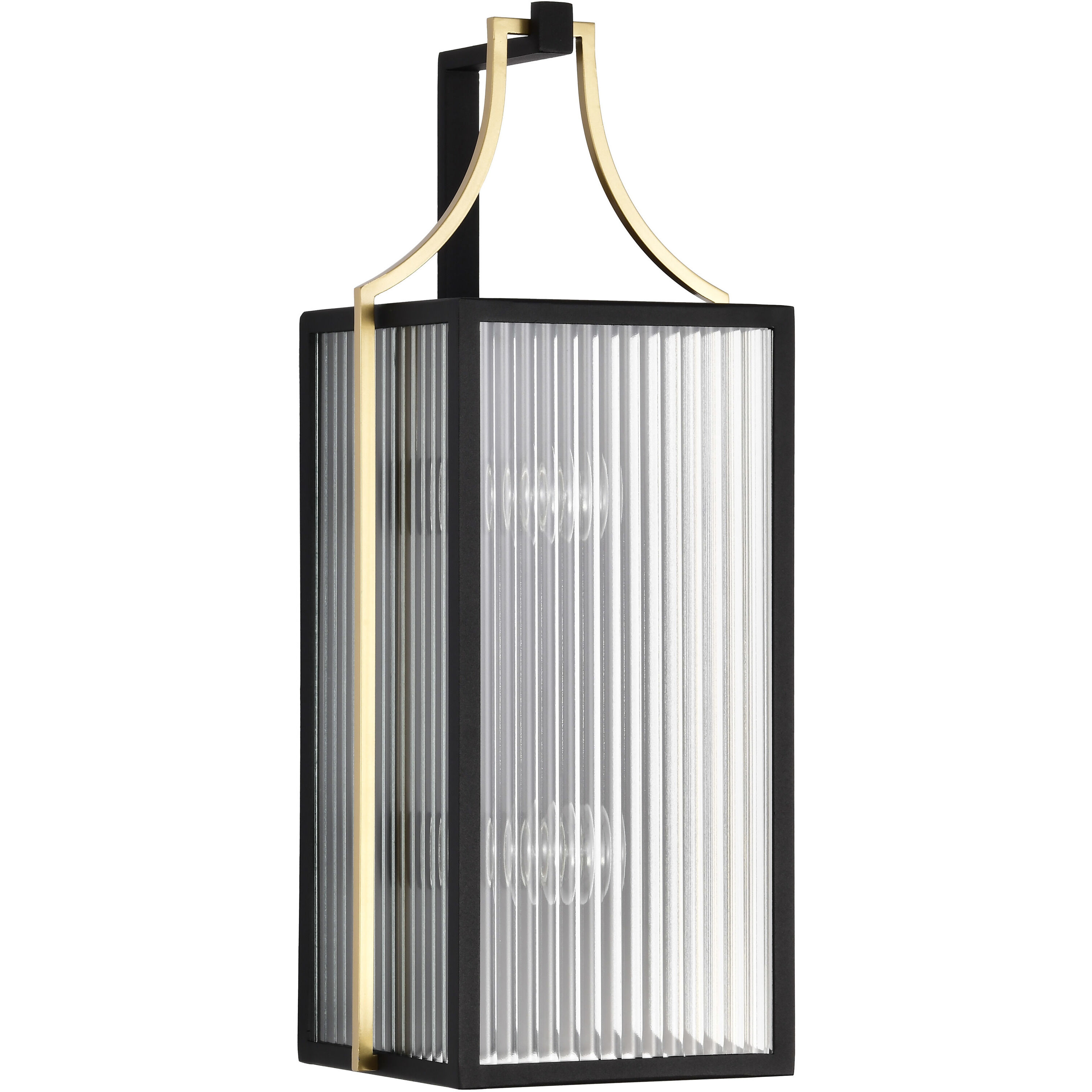 Holden 21.75 inch Black and Gold Outdoor Wall Light