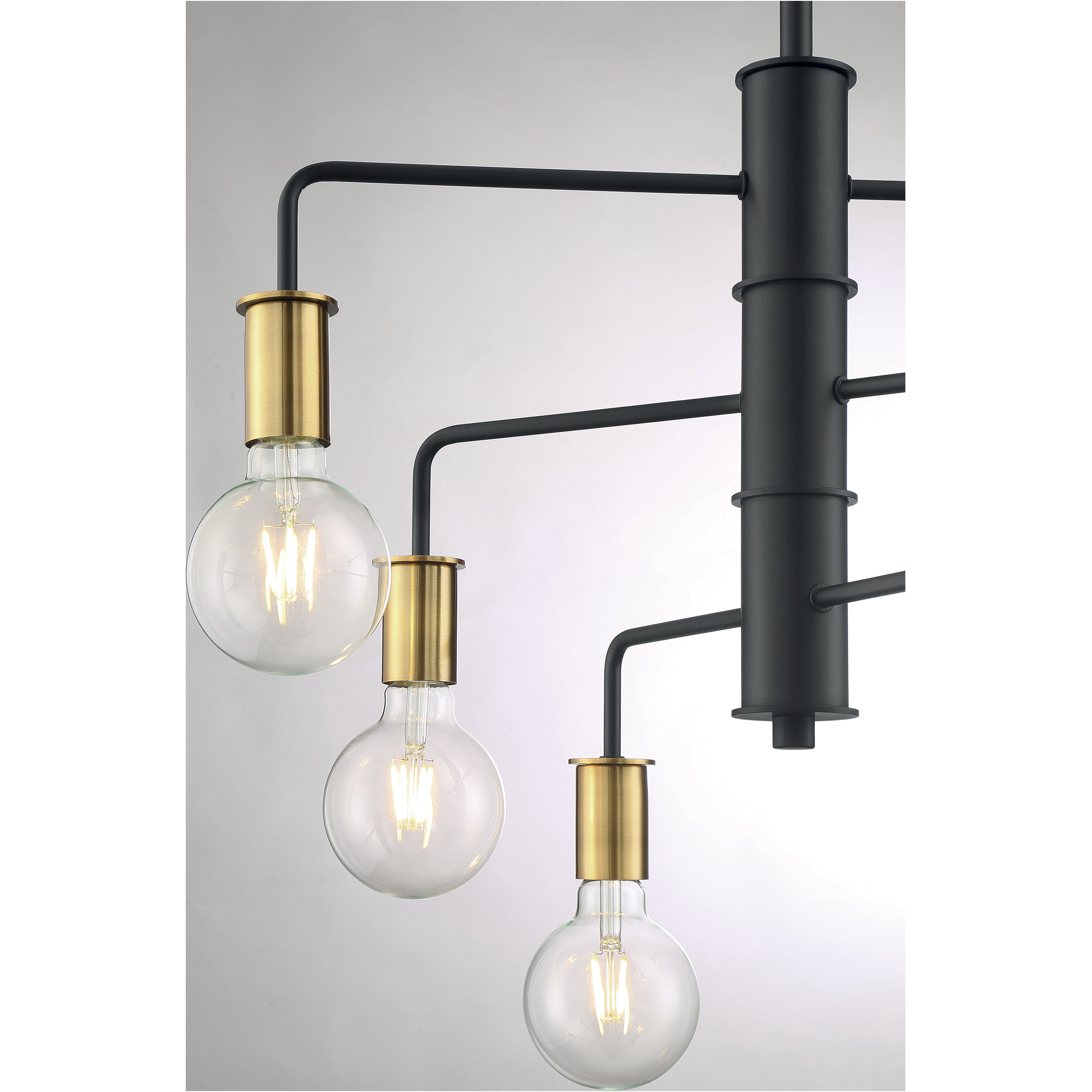 Ryder 6 Light 25 inch Black and Brushed Brass Chandelier Ceiling Light