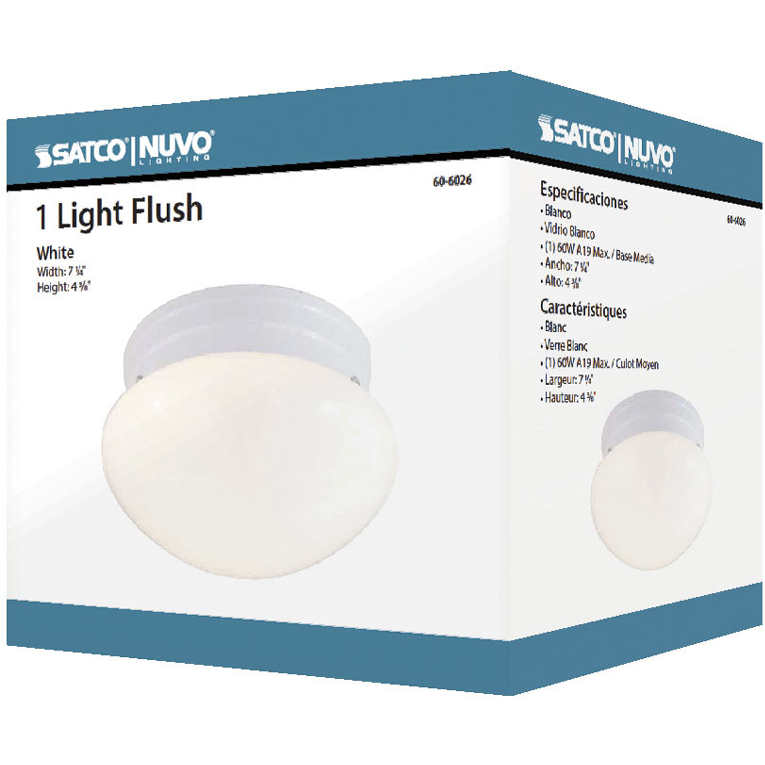 Brentwood 1 Light 8 inch White Flush Mount Ceiling Light