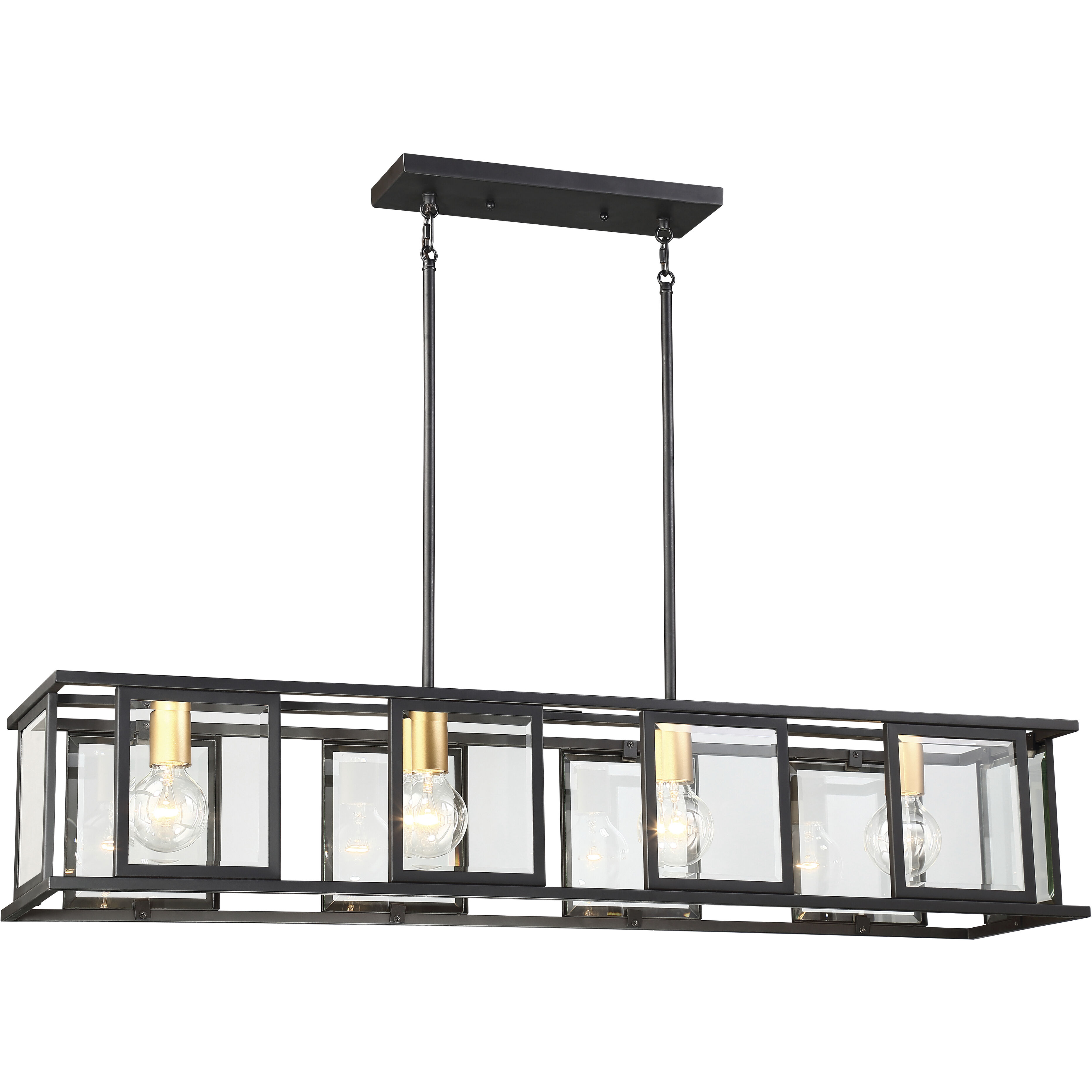 Payne 4 Light 42 inch Midnight Bronze Trestle Ceiling Light