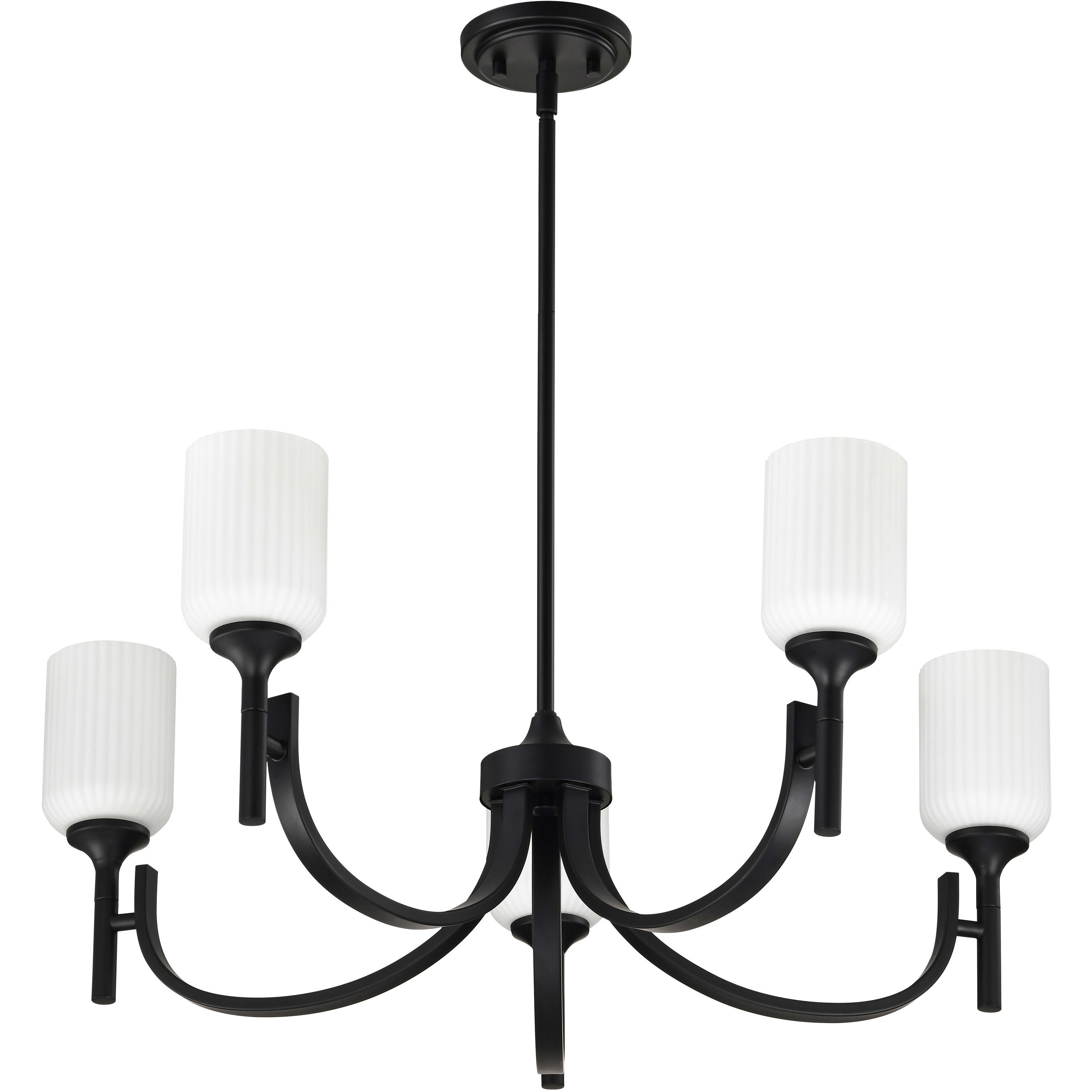 Solara 30 inch Matte Black Chandelier Ceiling Light