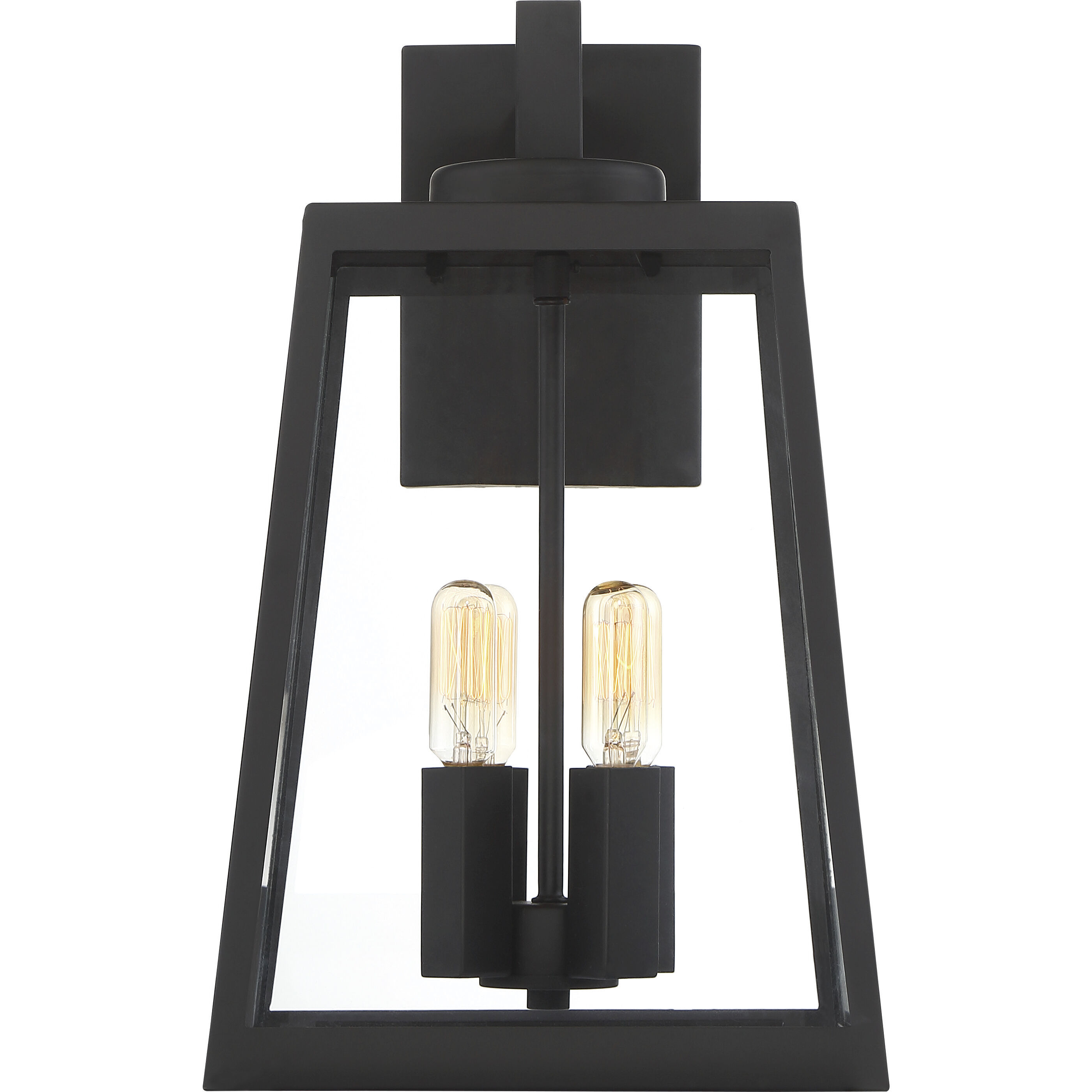 Halifax 4 Light 16 inch Matte Black and Glass Outdoor Wall Lantern, Large