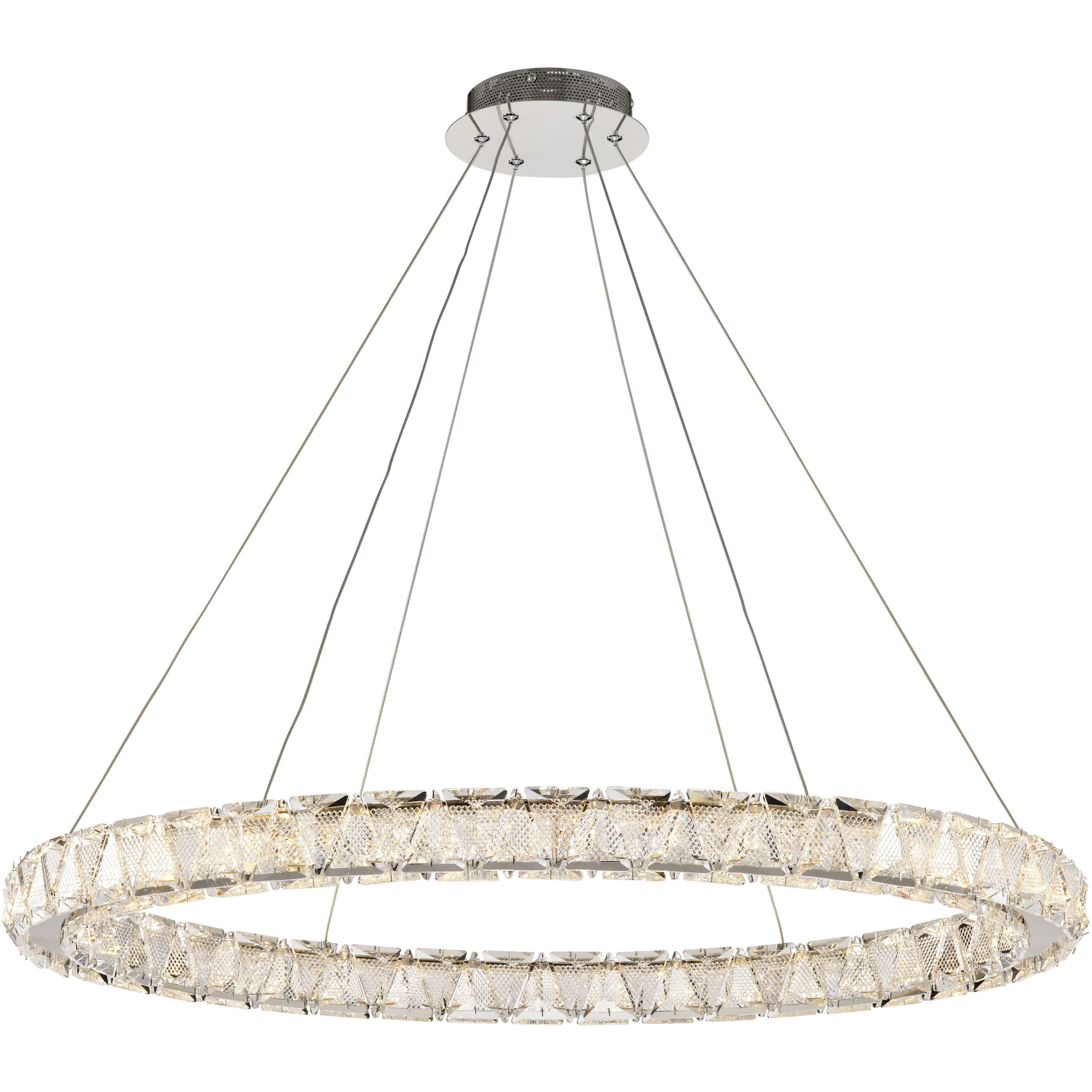 Asher LED 35.5 inch Polished Nickel Pendant Ceiling Light