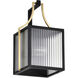 Holden 14.5 inch Black and Gold Outdoor Wall Light