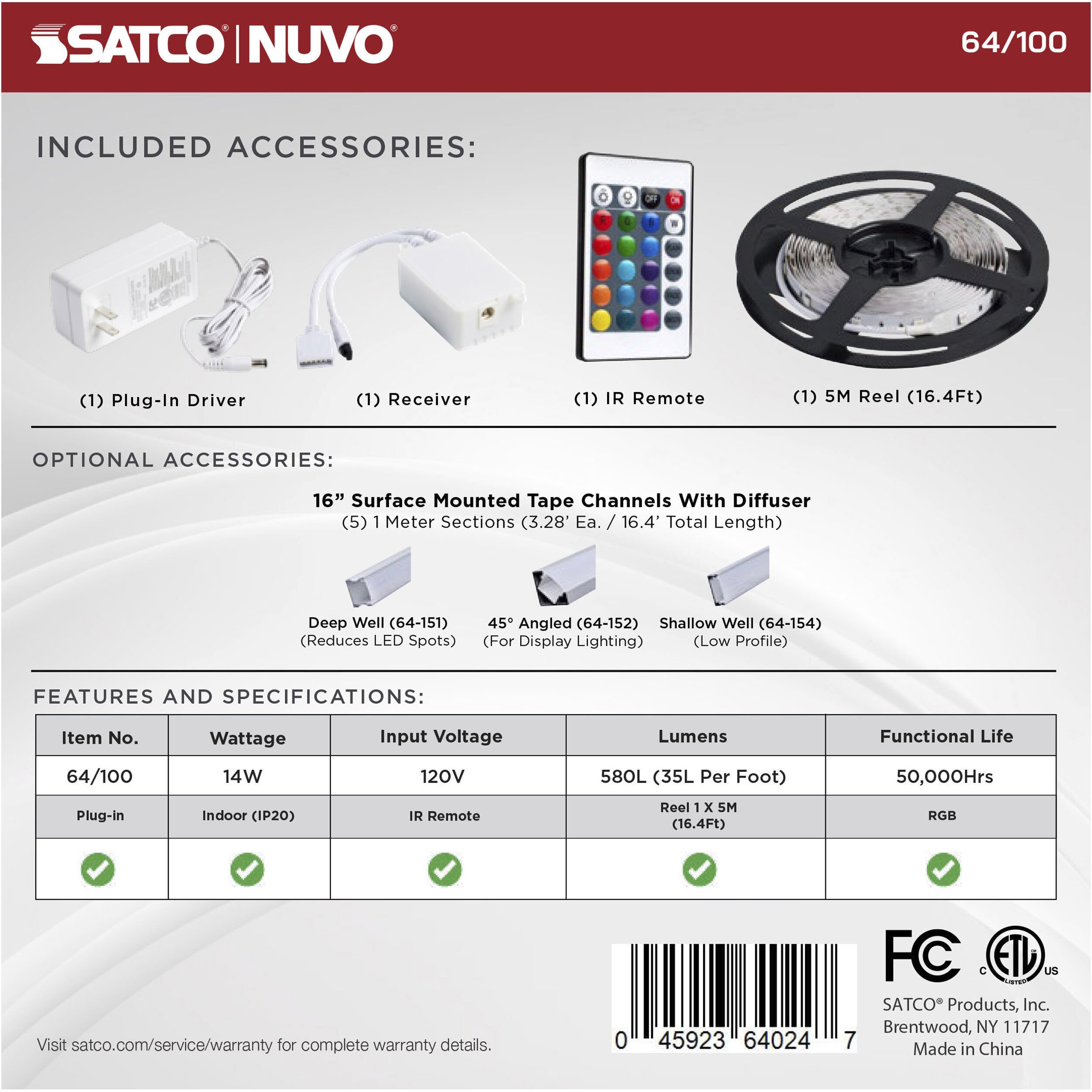 Dimension White 196.85 inch Tape Light