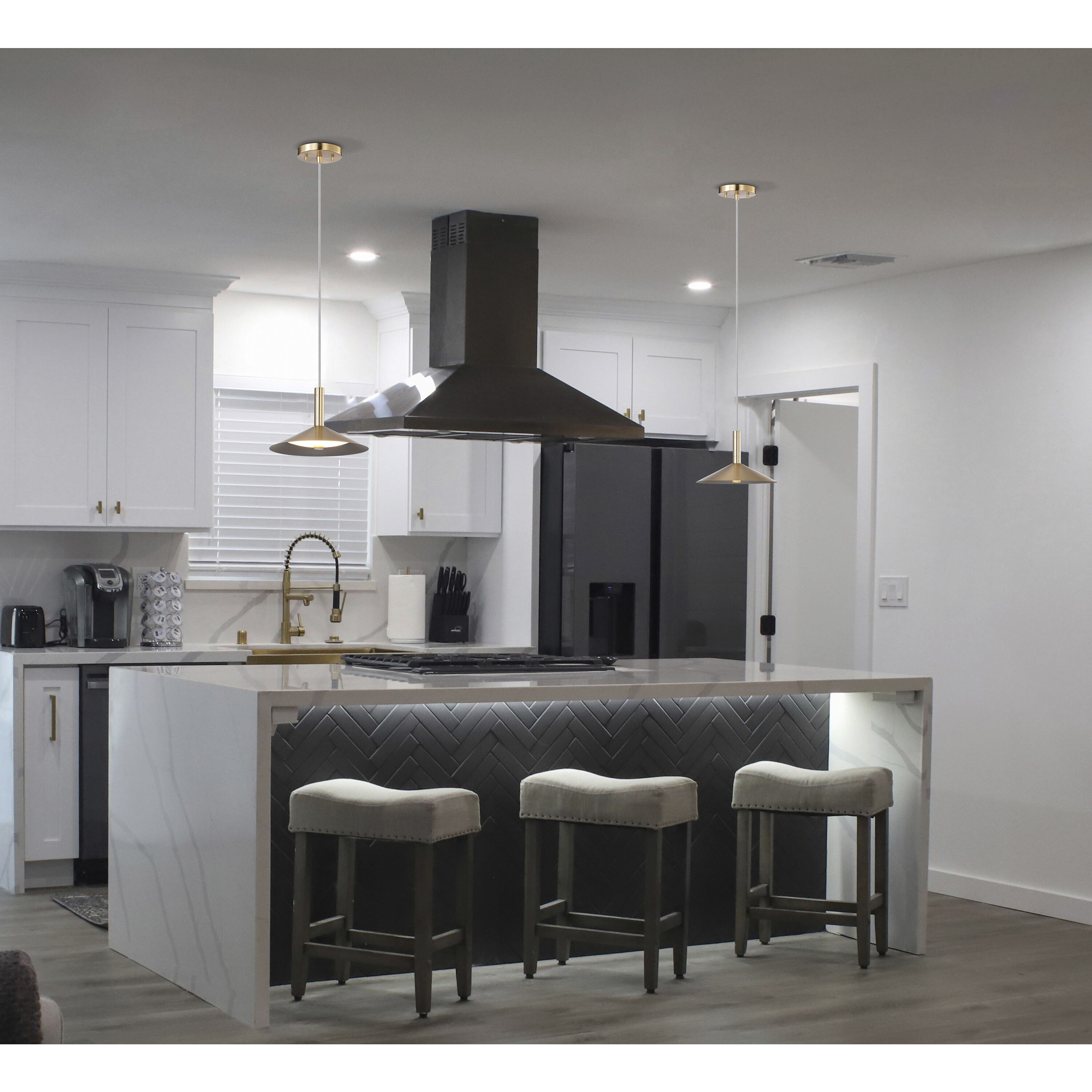 Corrine LED 9.88 inch Burnished Brass Pendant Ceiling Light