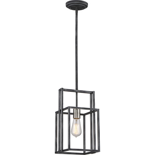 Lake 1 Light 8 inch Iron Black and Brushed Nickel Accents Mini Pendant Ceiling Light