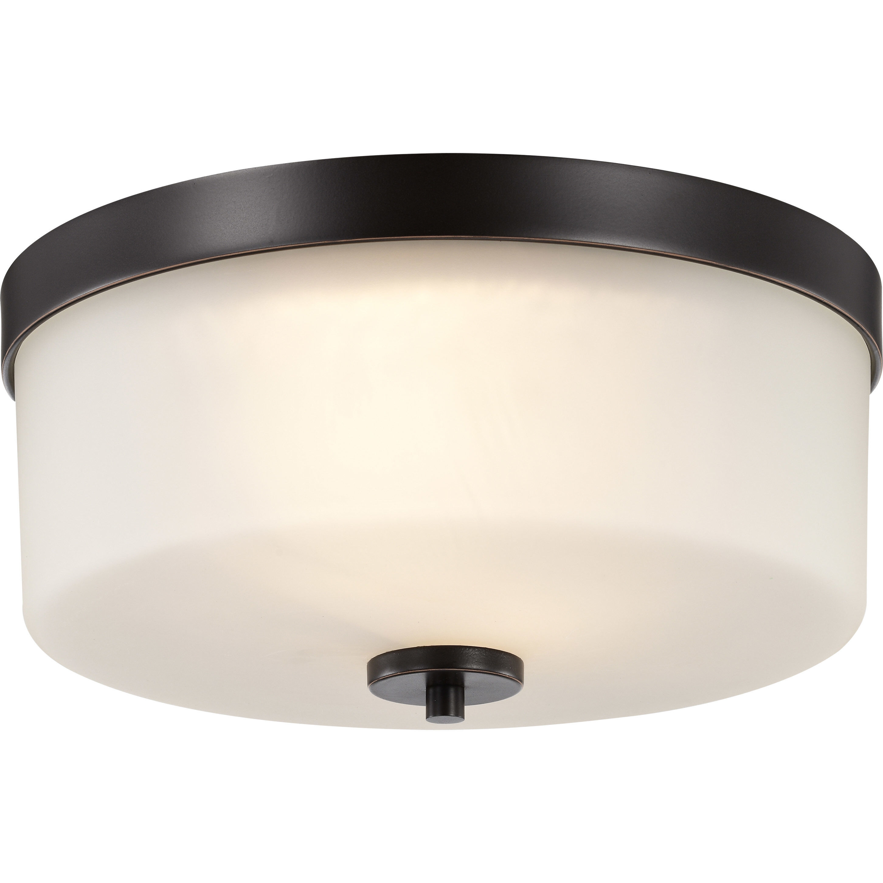Denver 2 Light 13.63 inch Mahogany Bronze Flush Mount Ceiling Light